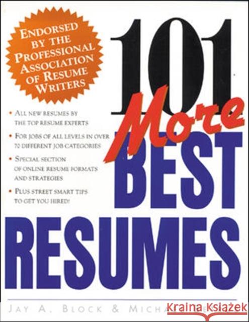 101 More Best Resumes Jay A. Block Professional Association of Resume Write Michael Betrus 9780070329690 McGraw-Hill Companies