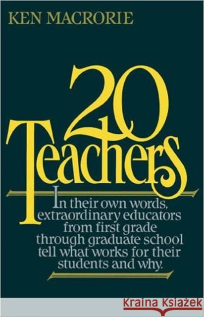 Twenty Teachers Ken Macrorie 9780195049824 Oxford University Press