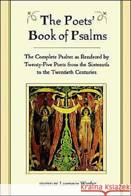 The Poets' Book of Psalms Laurance Wieder Laurence Wieder 9780195130584 Oxford University Press
