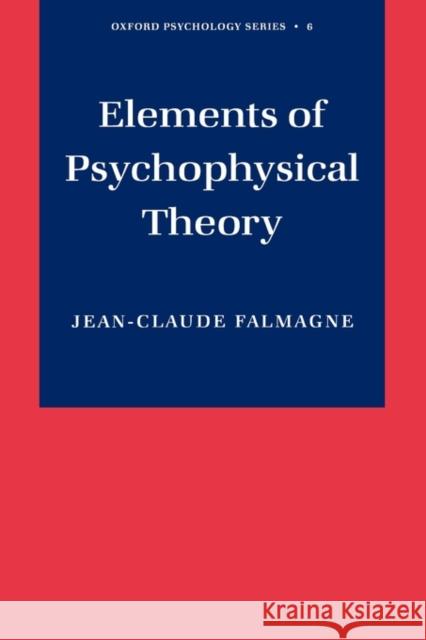 Oxford Psychology Series Falmagne, Jean-Claude 9780195148329 Oxford University Press