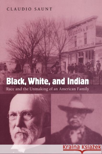 Black, White, and Indian: Race and the Unmaking of an American Family Saunt, Claudio 9780195313109 Oxford University Press
