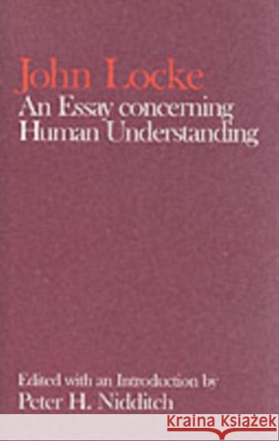 John Locke: An Essay concerning Human Understanding  9780198245957 Oxford University Press