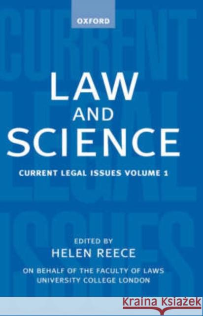 Law and Science: Current Legal Issues 1998 Volume 1 Freeman, Michael D. a. 9780198267942 Oxford University Press, USA