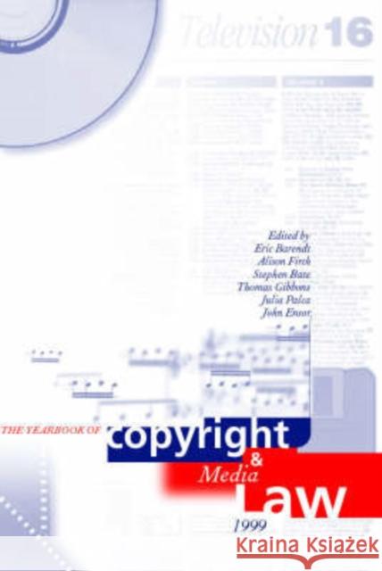 The Yearbook of Copyright and Media Law: Volume V: 2000 Barendt, Eric M. 9780198299196 Oxford University Press