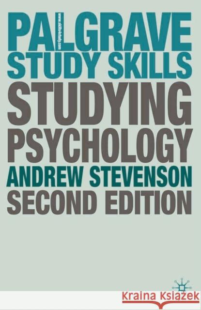 Studying Psychology A Stevenson 9780230517820 0