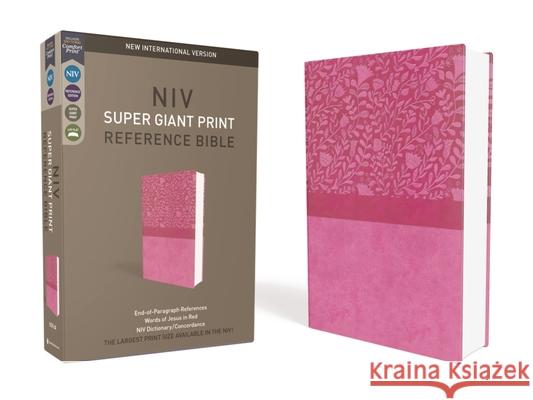 NIV, Super Giant Print Reference Bible, Giant Print, Imitation Leather, Pink, Red Letter Edition Zondervan 9780310445944 Zondervan