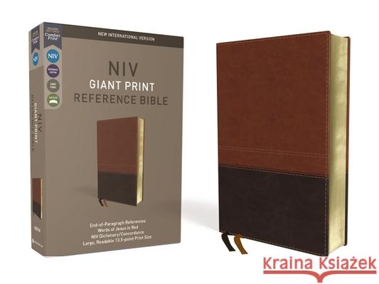 NIV, Reference Bible, Giant Print, Imitation Leather, Brown, Red Letter Edition, Comfort Print Zondervan 9780310449508 Zondervan