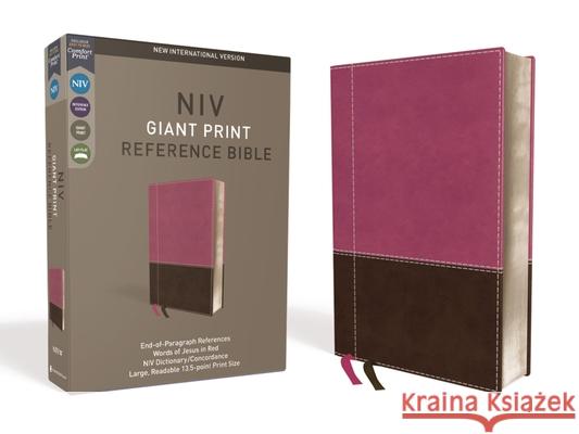 NIV, Reference Bible, Giant Print, Imitation Leather, Pink/Brown, Red Letter Edition, Comfort Print Zondervan 9780310449539 Zondervan