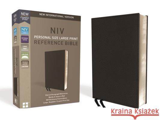 NIV, Personal Size Reference Bible, Large Print, Premium Leather, Black, Red Letter Edition, Comfort Print Zondervan 9780310449768 Zondervan