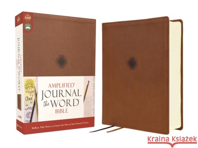 Amplified Journal the Word Bible, Leathersoft, Brown: Reflect, Take Notes, or Create Art Next to Your Favorite Verses Zondervan 9780310463627 Zondervan