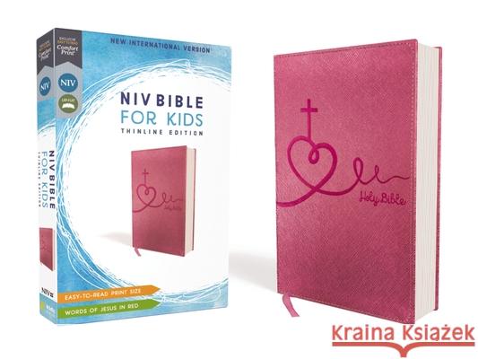 Niv, Bible for Kids, Leathersoft, Pink, Red Letter, Comfort Print: Thinline Edition Zondervan 9780310764229 Zonderkidz