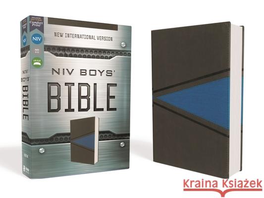 Niv, Boys Bible, Leathersoft, Gray/Blue, Comfort Print Zondervan 9780310768845 Zonderkidz