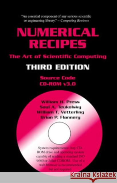Numerical Recipes Source Code CD-ROM 3rd Edition: The Art of Scientific Computing Press, William H. 9780521706858 Cambridge University Press