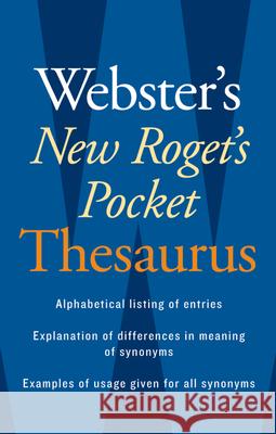 Webster's New Roget's Pocket Thesaurus Houghton Mifflin 9780618953202 Houghton Mifflin Harcourt (HMH)