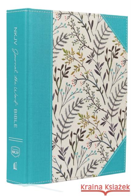 NKJV, Journal the Word Bible, Large Print, Blue Floral Cloth, Red Letter Edition: Reflect, Journal, or Create Art Next to Your Favorite Verses  9780718090913 Thomas Nelson