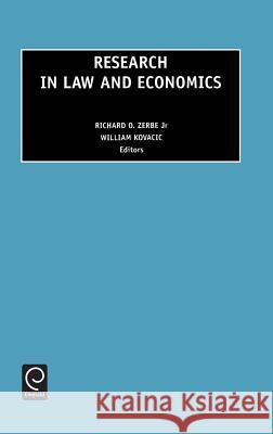 Research in Law and Economics Zerbe R R. O. Zerbe W. Kovacic 9780762303083 JAI Press