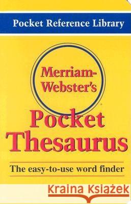 Merriam-Webster's Pocket Thesaurus Merriam-Webster 9780877795247 Merriam-Webster