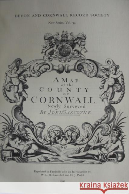 Joel Gascoyne's Map of Cornwall 1699  9780901853349 Devon & Cornwall Record Society