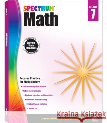 Spectrum Math Workbook, Grade 7 Spectrum 9781483808758 Spectrum