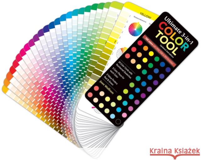Ultimate 3-In-1 Color Tool: -- 24 Color Cards with Numbered Swatches -- 5 Color Plans for Each Color -- 2 Value Finders Red & Green Joen Wolfrom 9781607052357 C&T Publishing