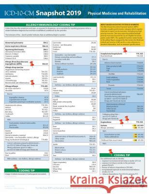 ICD-10-CM 2019 Snapshot Coding Card — Physical Medicine and Rehabilitation American Medical Association 9781622028429 American Medical Association