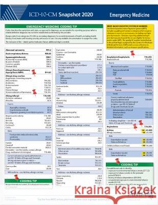 ICD-10-CM 2020 Snapshot Coding Card: Emergency Medicine Ama 9781622029808 American Medical Association Press