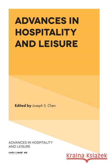 Advances in Hospitality and Leisure  9781837530915 Emerald Publishing Limited