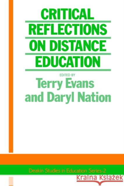 Critical Reflections on Dist. Evans, Terry 9781850004639 Routledge