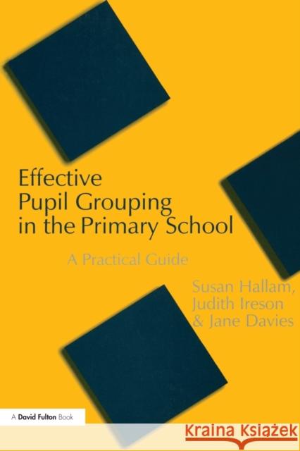 Effective Pupil Grouping in the Primary School: A Practical Guide Hallam, Susan 9781853468490 Taylor & Francis