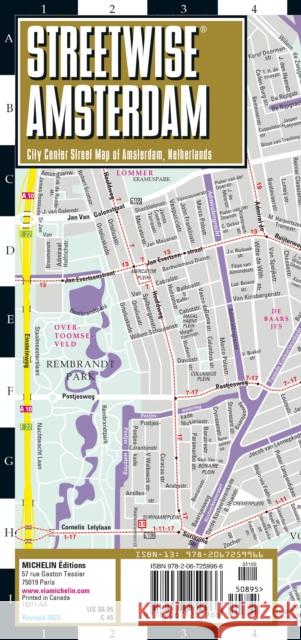 Streetwise Amsterdam Map - Laminated City Center Street Map of Amsterdam, Netherlands: City Plan Michelin 9782067259966 Michelin Editions des Voyages