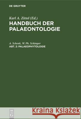 Palaeophytologie A Schenk, W Ph Schimper 9783486726510 Walter de Gruyter