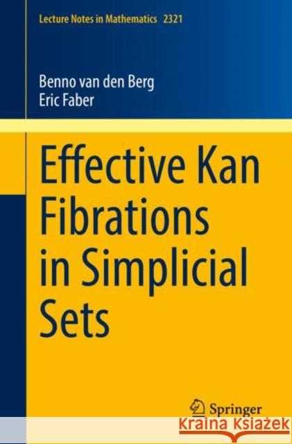 Effective Kan Fibrations in Simplicial Sets Benno Va Eric Ernst Faber 9783031188992 Springer - książka
