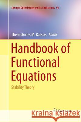 Handbook of Functional Equations: Stability Theory Rassias, Themistocles M. 9781493953097 Springer - książka