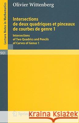 Intersections de Deux Quadriques Et Pinceaux de Courbes de Genre 1: Intersections of Two Quadrics and Pencils of Curves of Genus 1 Wittenberg, Olivier 9783540691372 Springer - książka