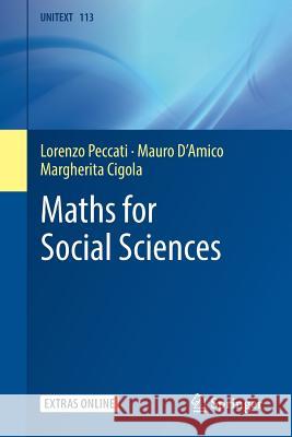 Maths for Social Sciences Peccati, Lorenzo; Cigola, Margherita 9783030023355 Springer - książka